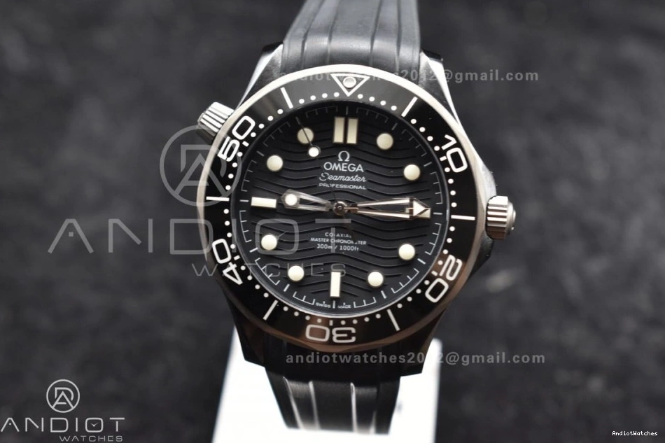 Rubber Black GoAnywhere Seamaster 300M 1081 Diver VSF A Edition Strap PVD Best Black Dial on 0517